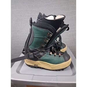 K2 Mens Snowboard Boots 11 Green Tan Clicker Step In All Mountain 90s